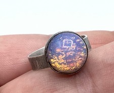 Vintage Southwest Sterling Silver Faux Confetti Opal Ladies Band Ring Sz. 6.25