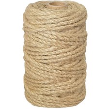 PerkHomy 5mm Jute Rope 105 Feet Twisted Heavy Duty and Thick Twine Rope for C...