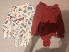 2 x H&M Christmas Long Sleeved Bodysuit 3-4 Years