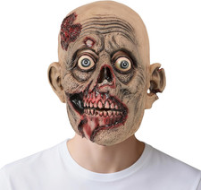 Zombie Mask Scary Bloody Adults Latex Mask Realistic Decay Halloween Costume Cos
