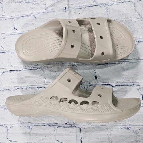 Crocs MENS SIZE 12 Baya Slide Sandals Beige 207627 Two Straps - Picture 1 of 9