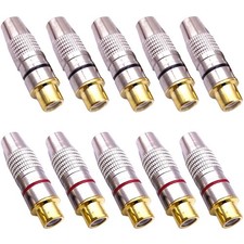 10PCS Gold plated RCA Female Jack Plug Connector Solder Audio Video Adapter Plug