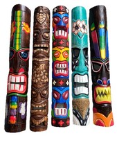 SET OF 5 40  TIKI MASK HAWAIIAN WALL ART ISLA...