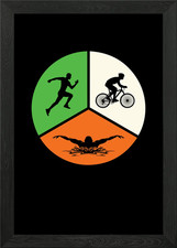 Poster arte da parete con cornice triathlon quadro stampa su tela