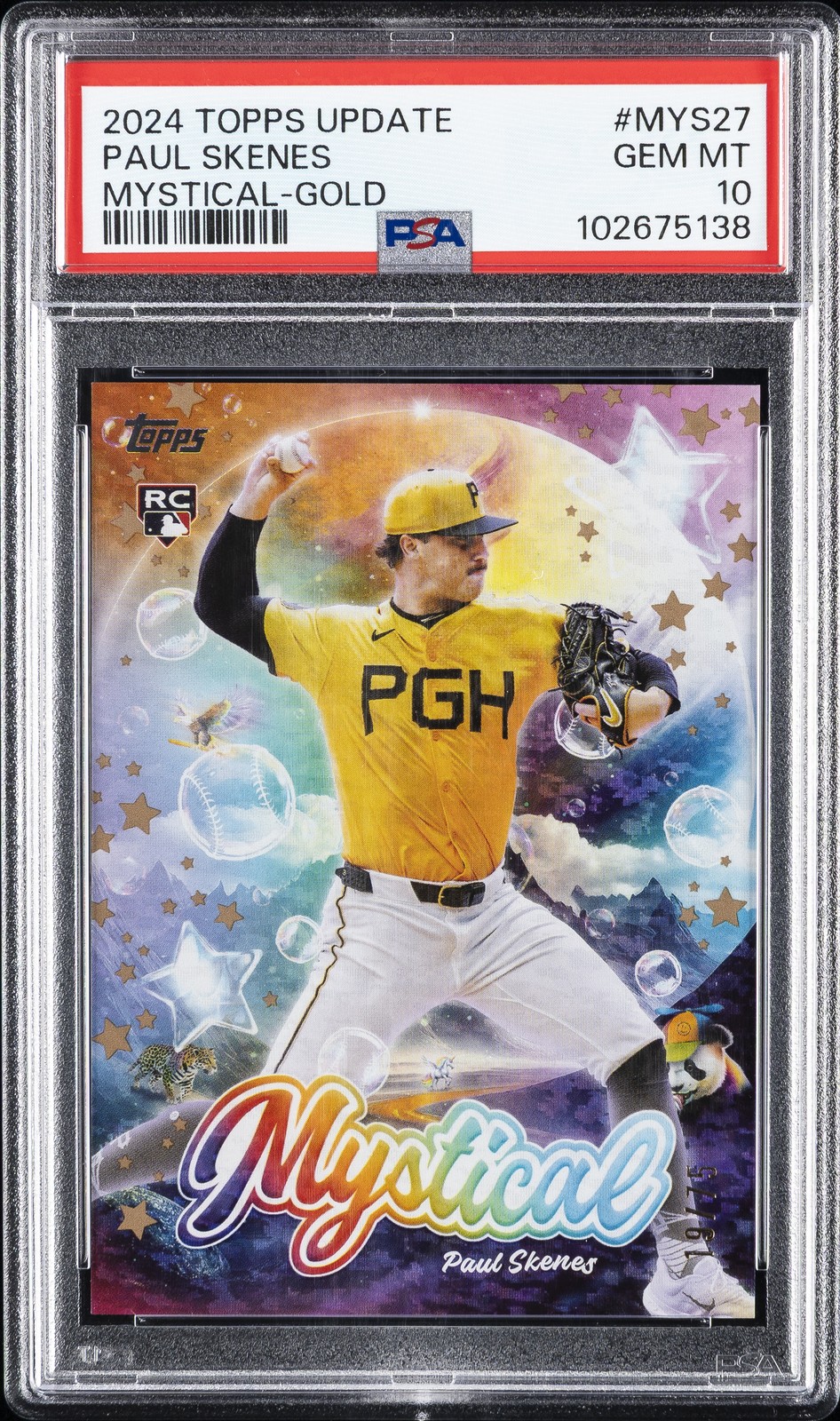 2024 TOPPS UPDATE MYSTICAL GOLD #MYS27 PAUL SKENES 19/75 PSA 10