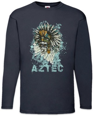 Dead Aztec Chief Langarm T-Shirt Indianer Häuptling Zeichen Logo Symbol Sign