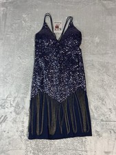 Spy Zone Exchange Spy Blair Navy Blue Sequin Chain Dress Large