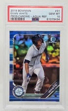 2019 Bowman Chrome EVAN WHITE Aqua Refractor Rookie Card /150 PSA 10 Gem Mint. rookie card picture