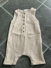 Next Baby Boys All In One Play Romper Suit Sleeveless Age 12/18mths Fawn Colour