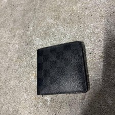 Louis Vuitton Slender Wallet Damier Graphite Leather Black Used Ship From Japan