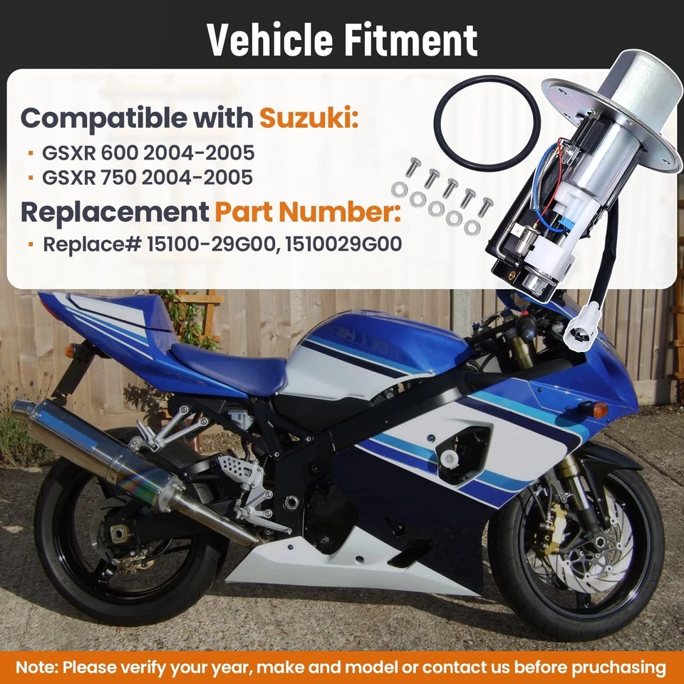 Conjunto de bomba de combustible eléctrica 15100-29G00 para Suzuki GSXR 600 GSXR 750 2004-2005 Foto 4 de 4