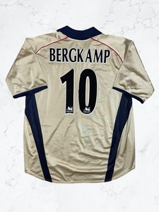 Dennis Bergkamp #10 Arsenal FC 2001/02 Sega Gold Away Nike