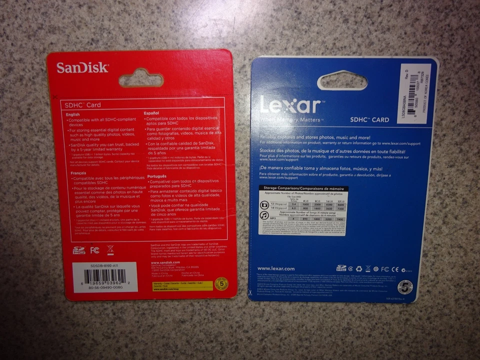 Sealed SanDisk & Lexar 8GB SD SDHC Memory Card - New In Package - Image 2 of 2