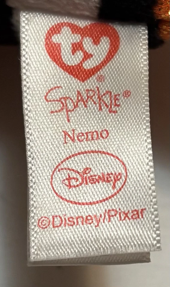 Ty Beanie Babies Disney SPARKLE NEMO 6" Beanbag Plush Stuffed Toy Fast Shipping - Image 3 of 4