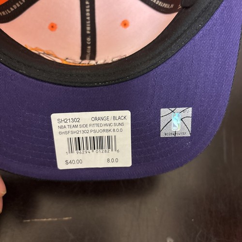 ADULT MITCHELL & NESS 40 YEARS 2008 PHOENIX SUNS SIZE 8 ORANGE/BLACK HAT - Picture 5 of 7