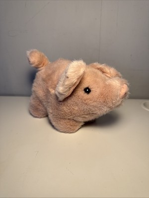 Vintage Chad Valley Schwein Bauernhoftier weiches Plüschtier 8 Zoll rosa 