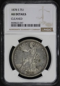 1878-S Trade Dollar NGC AU Details Cleaned