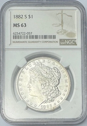 1882-S San Francisco Mint NGC MS63 Morgan Silver Dollar P233