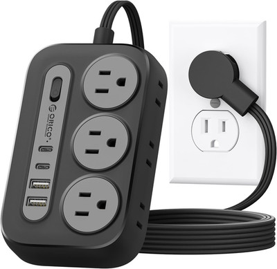 Surge Protector Power Strip, Multiple Outlets Extension Cord | with 6 AC Outlets