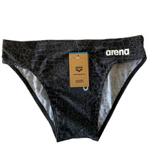 Arena Performance Swimsuit Mens Size 32 Black Snakeskin Swim Briefs Quick Dry