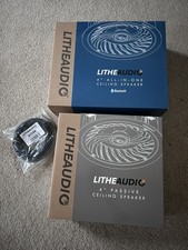 Lithe Audio 4" Bluetooth Ceiling Speakers Pair Master Slave IP44  Bathroom