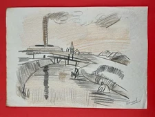 Vincent van Gogh Drawing on paper (Handmade) signed and stamped