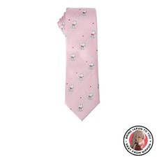 Cravate neuve PEANUTS Snoopy motif cœur et pois rose PN916146