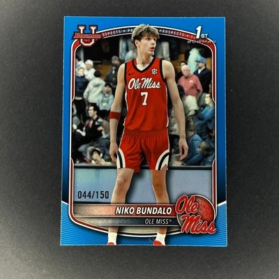 Topps 2025 Bowman U Prospects Niko Bundalo Ole Miss BPP-18 1st Bowman Blue /150