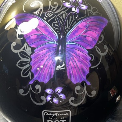 butterfly dot skull cap motorcycle half helmet Ultra Slim DOT Skull Cap Motorcycle Helmet by Daytona BUTTERFLY Size M