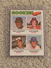 1977 Topps #476 Dale Murphy, Alexander, Cerone, Pasley Baseball Rookie card