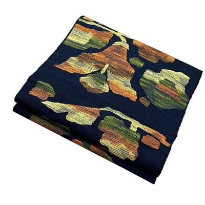 Japanischer Kimono 45 Nagoya Obi Gürtel Single 8 Sun Pongee Navy Blau Reine S...