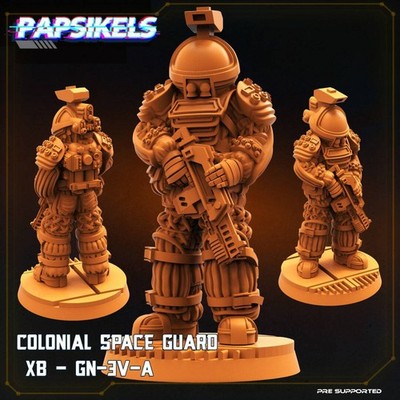 Colonial Space Guard XB-GN-3V-A | Papsikels | 3D Printed Miniature | 32mm Miniat