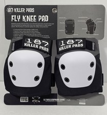 187 Killer Pads Fly Knee Pads XS Grey White Cap Skate BMX Protective Gear New