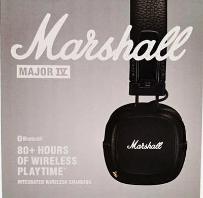 Marshall Major IV On-Ear Kopfhörer Schwarz Bluetooth 3,5 mm mit Kabel & OVP