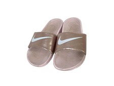 Nike Kawa Youth Size 2Y Pink Rose White Slip On Slide Sandals Comfort 819352-603