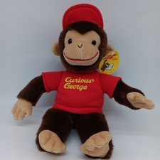 Gund Curious George Plush Red Shirt and Hat 15" 1990 with tag