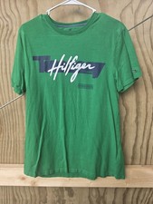 Vintage Tommy Hilfiger Tommy Jeans Big Flag Green T Shirt Men s Size S USA 90s