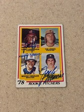 1978 Topps #703 Jack Morris / Mickey Mahler / Larry Andersen signed rookie card. rookie card picture