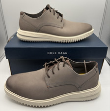 Cole Haan Grand Plain Toe Leather Oxford C40389 Riverstone Grey Men's Size 8