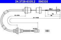 ATE Kupplungsseil Kupplungszug 24.3728-0335.2 FüR Fiat Peugeot CitroËN Ducato 1