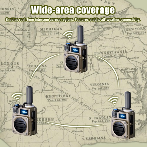 Walkie Talkie 4G 2 Piezas para Adultos, Largo Alcance 4G 1000 Millas Recargable Bidireccional... - Imagen 2 de 7