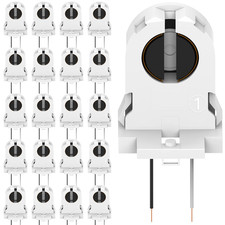 Screw Type T8 Lamp Holder 20-Pack UL Non-Shunted Light Socket for LED