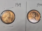 1949 P&D LINCOLN WHEAT CENT PENNIES 1C RED BU SET (2 COINS)