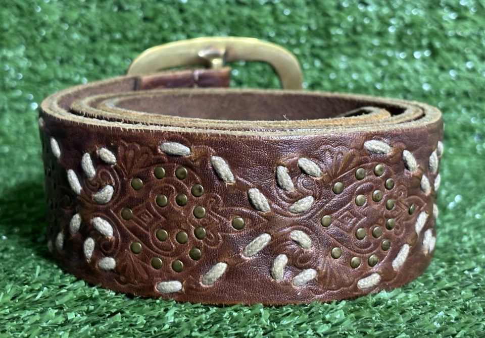 Lucky Brand Classic Thick Stitched Western Rodeo Cowgirl Belt 32" - Image 4 of 4