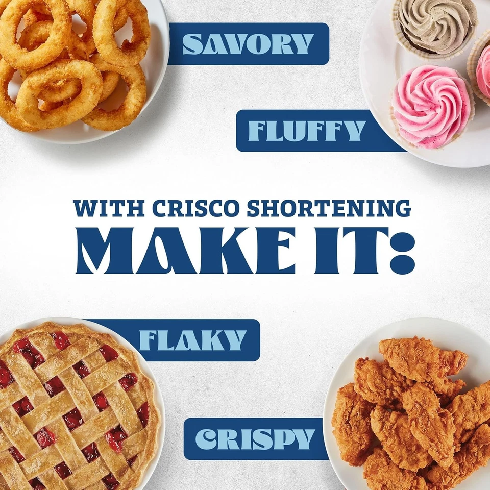 Crisco All-Vegetable Shortening 6 фунтов, необходимые для выпечки и приготовления пищи, вегетарианские, - Изображение 4 из 4