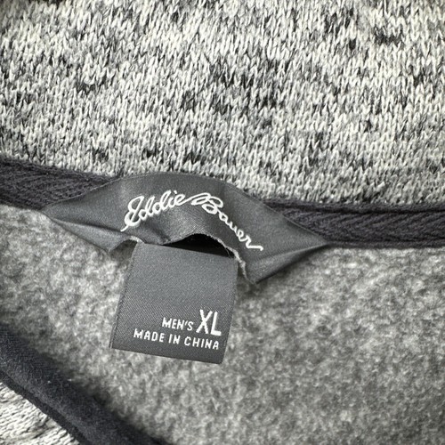 Eddie Bauer Jacket Mens XL Radiator Fleece Snap Mock Neck Pullover Gray - Picture 2 of 8