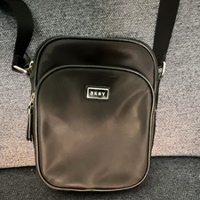 DKNY Small Black Crossbody Bag Zip Silver Har...