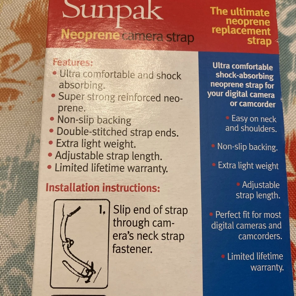 Correa para cámara de neopreno Sunpak nueva videocámara para cámara digital Foto 4 de 4