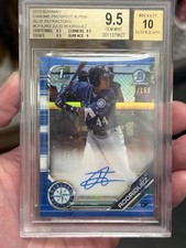 2019 Bowman Chrome Julio Rodriguez Prospect Auto True Blue Ref /150 BGS 9.5/10