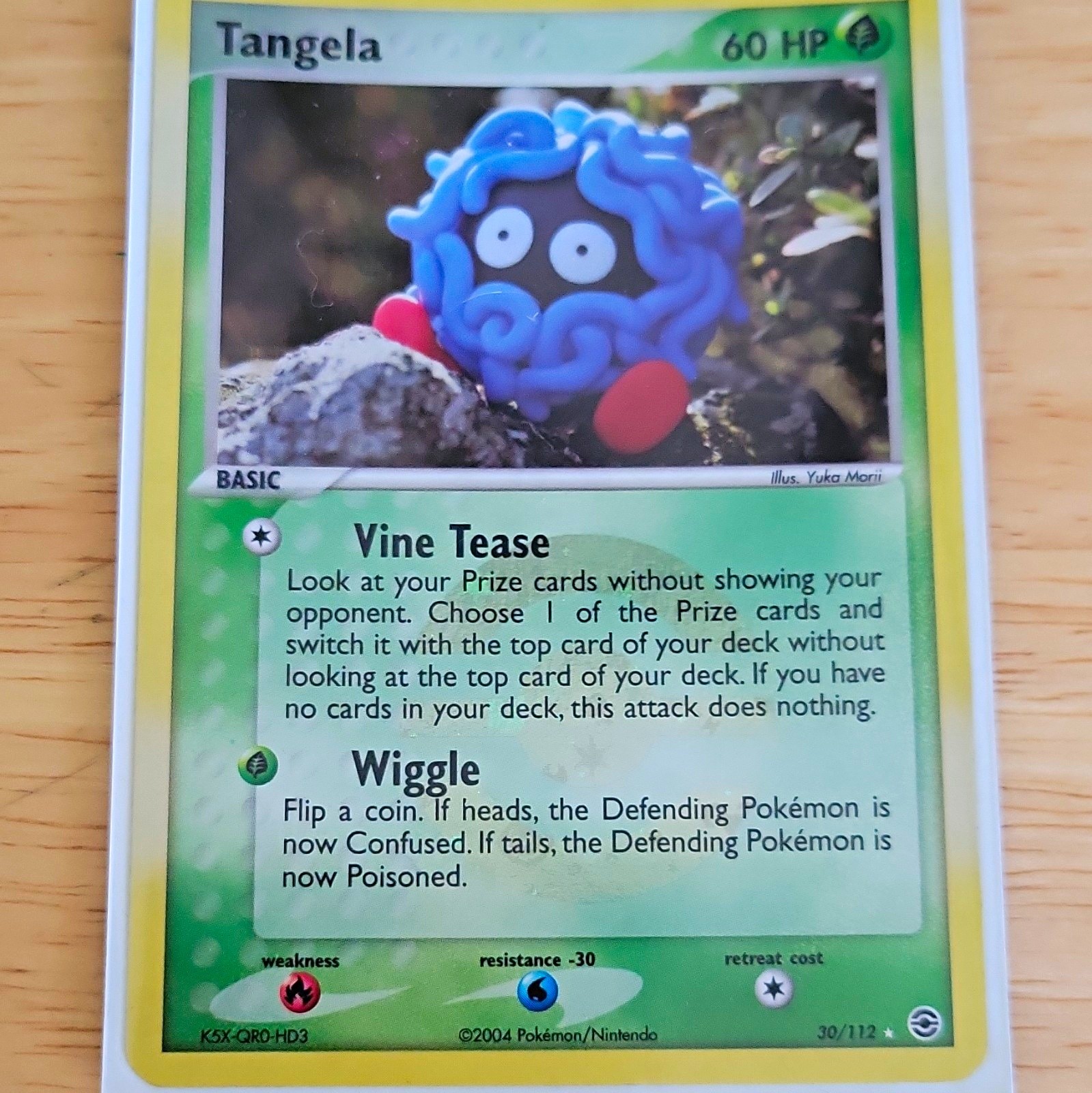 Pokemon Tangela 30/112 EX FireRed LeafGreen Reverse Holo Rare 2004 Vintage Card